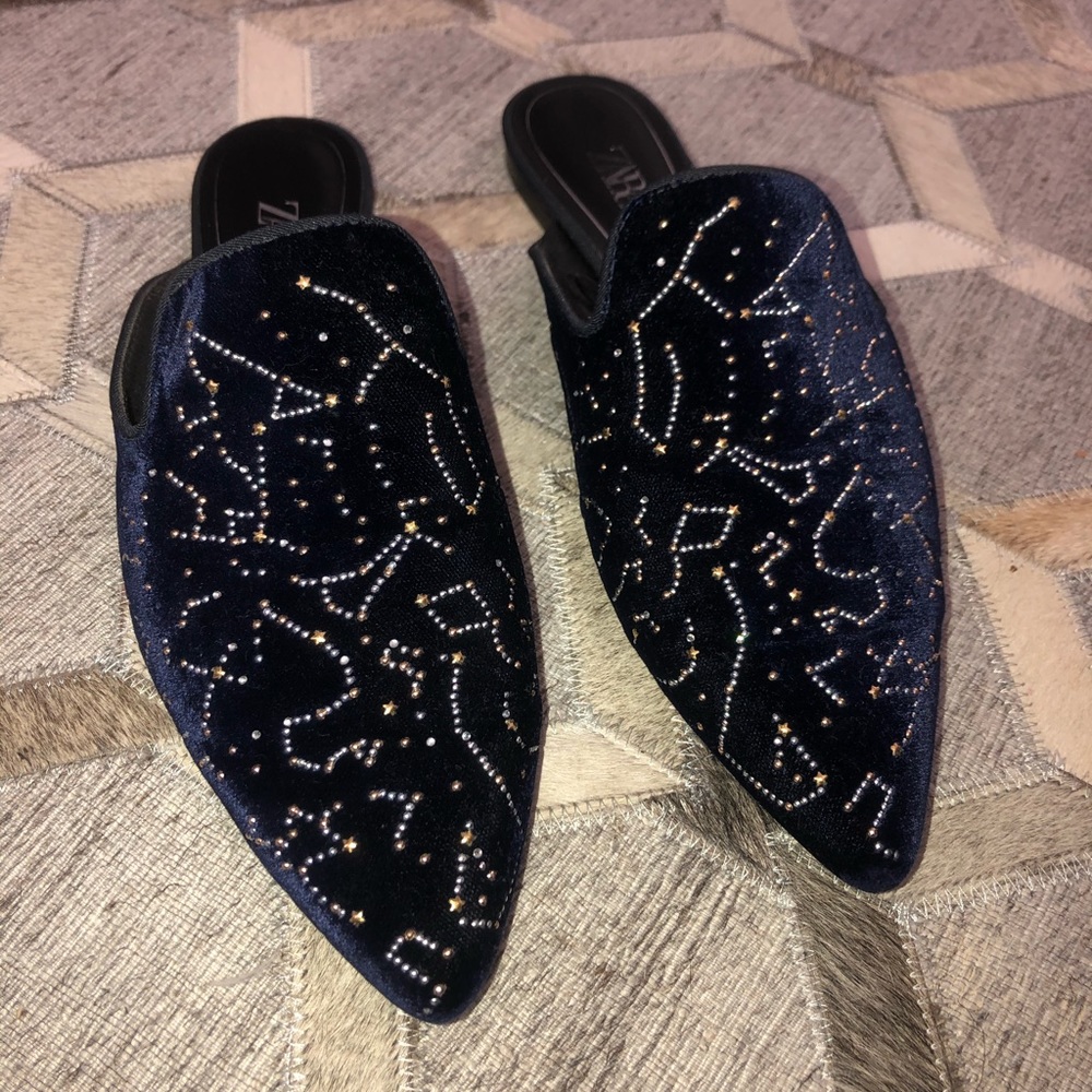 Zara Velvet Flats